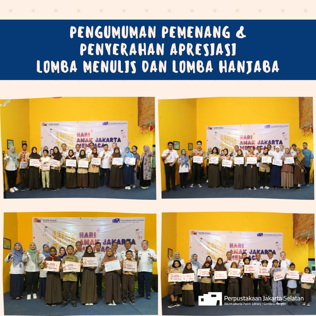 Penyerahan Penghargaan Kegiatan Lomba Menulis Dan Hanjaba Kota Administrasi Jakarta Selatan Tahun 2023